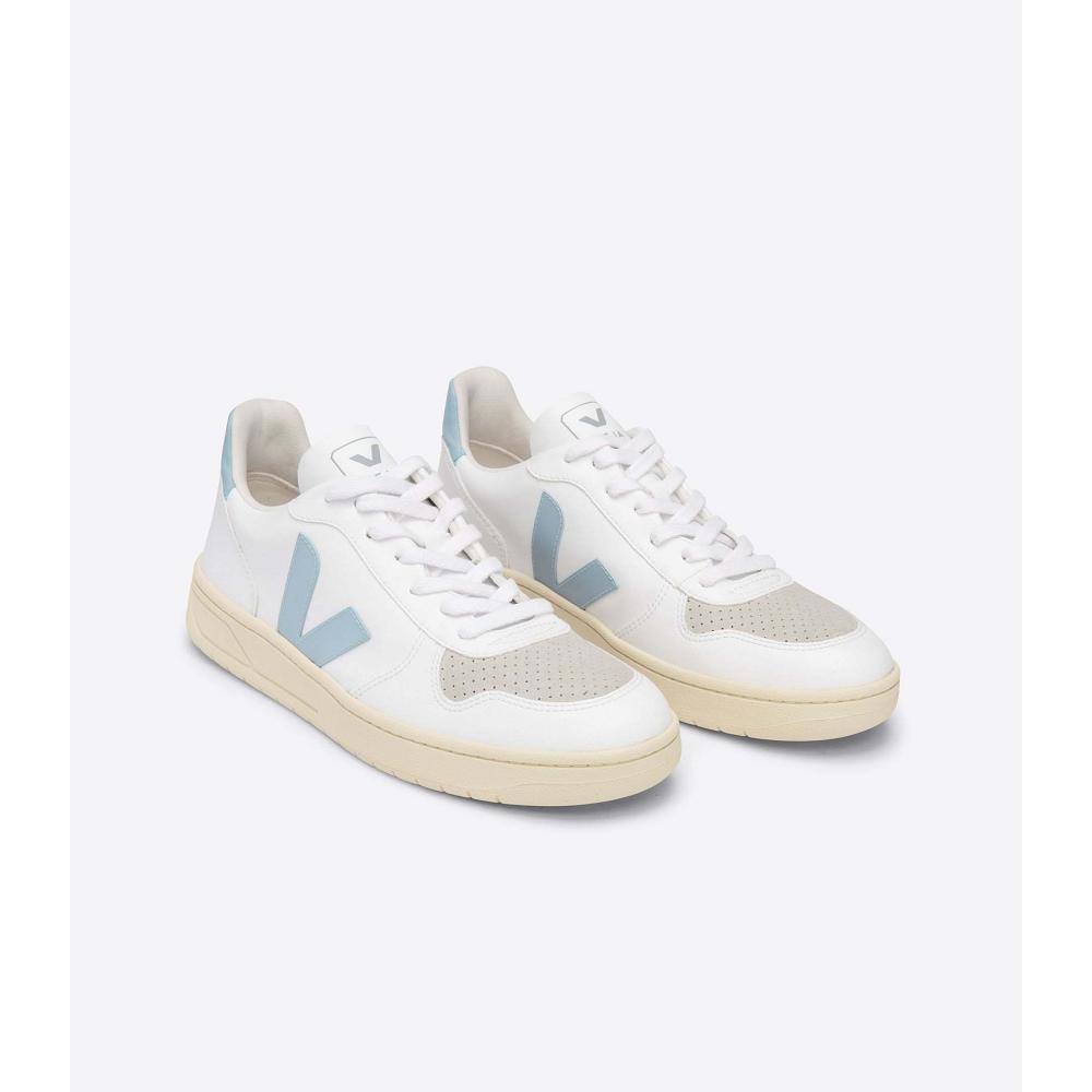 Veja V-10 CWL Women's Shoes White/Turquoise | CA 579YXF